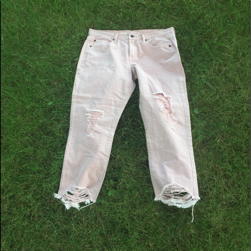 Boyfriend cutoff jeans pink